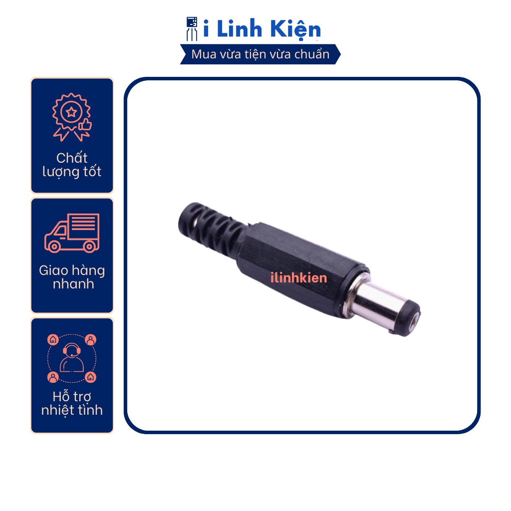 Jack nguồn DC đực 5.5x2.1mm loại tốt