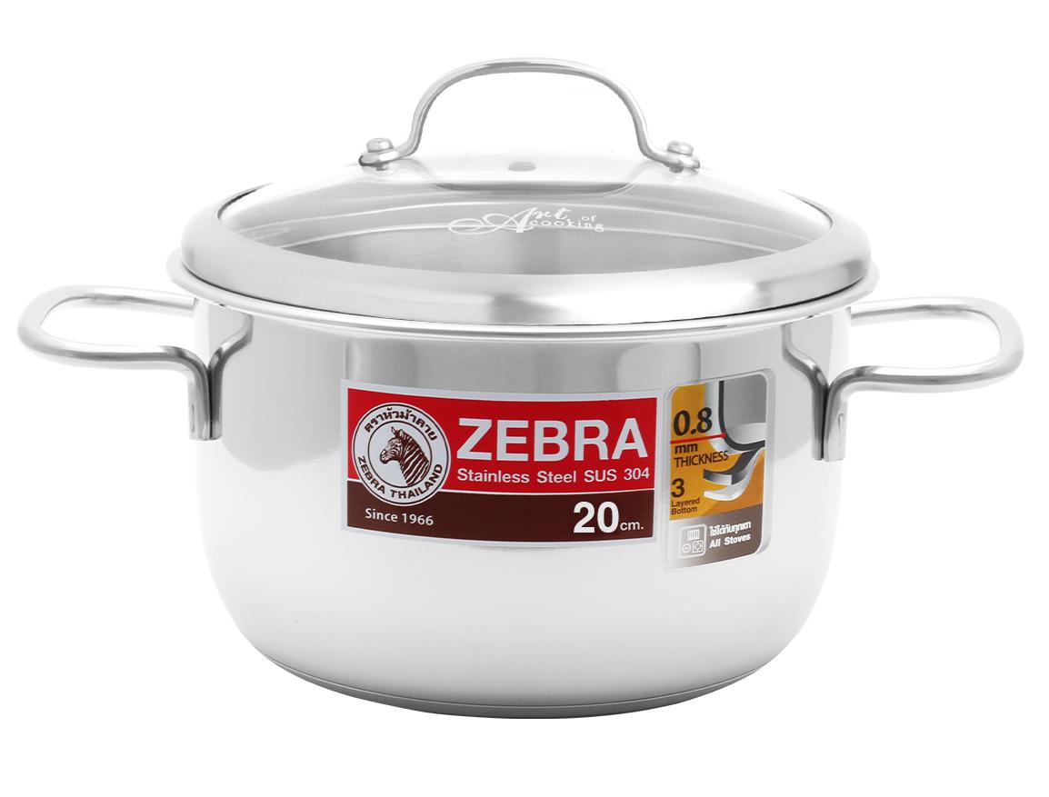 [ Zebra Thailand ]Nồi inox 304 3 đáy nắp kính Extreme Infinity