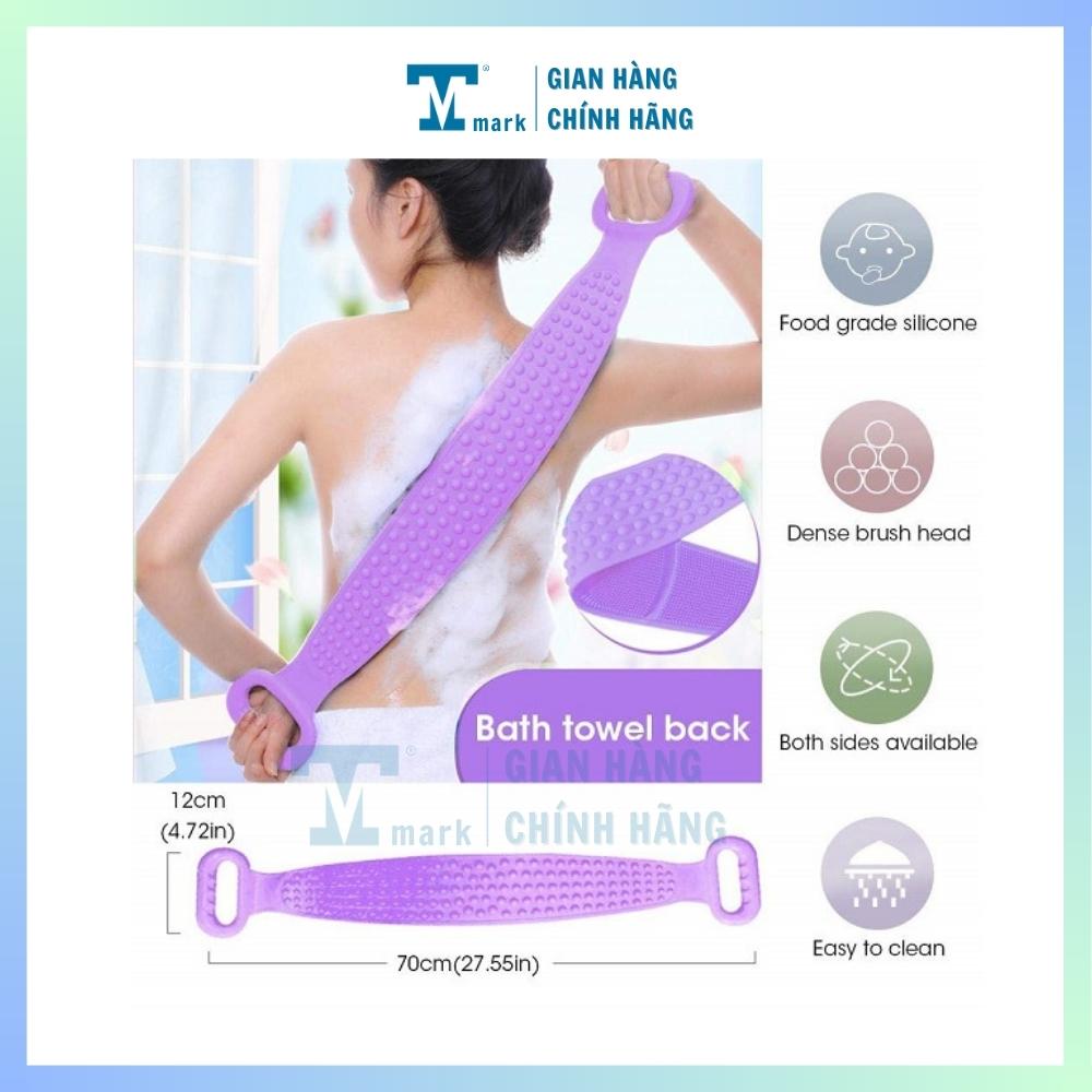 Dây tắm cọ chà lưng 2 mặt bằng silicon đa năng ( màu ngẩu nhiên) Tmark