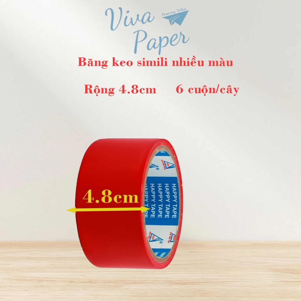 Băng keo simili 2.4cm 3.5cm và 4.8cm băng keo dán gáy tập dán lề đầy đủ các màu