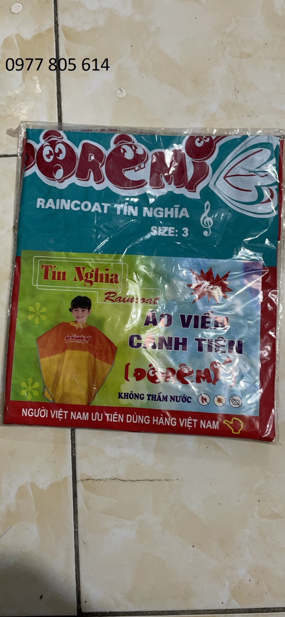 Áo mưa trẻ em đô rê mon chống thấm, áo mưa cánh dơi cho trẻ em, áo mưa doremon