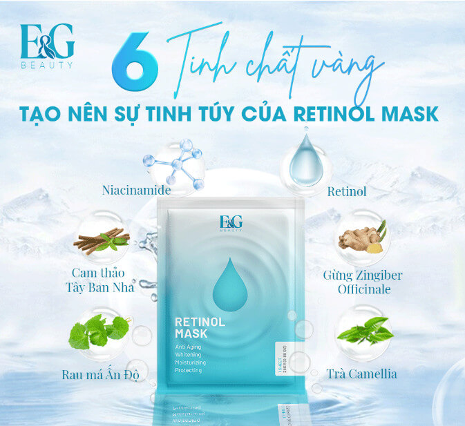 Mặt Nạ Tái Tạo Da Chuyên Sâu E&G Beauty Retinol Mask Hàn Quốc