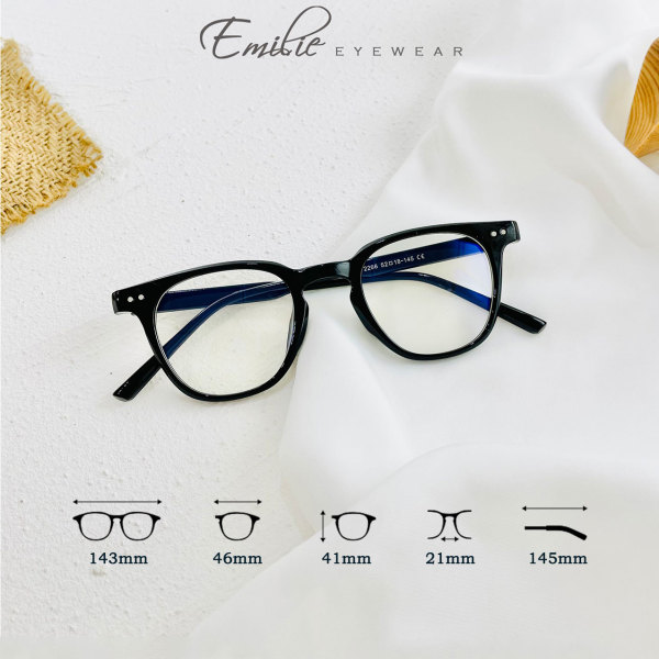 Giá bán Gọng kính nhựa vuông nam nữ Emilie eyewear phụ kiện thời trang lutto