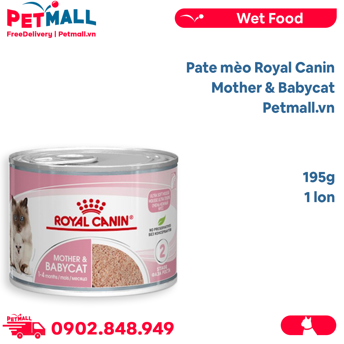 Pate mèo Royal Canin Mother Babycat 195g