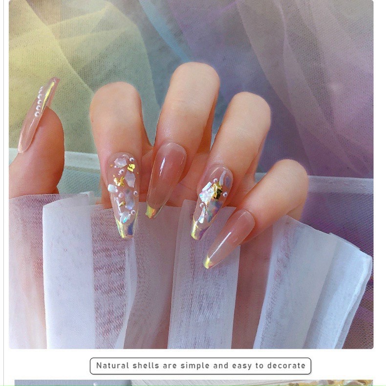 Phụ kiện xà cừ trắng trang trí móng tay nail ( Lẻ 1 túi )