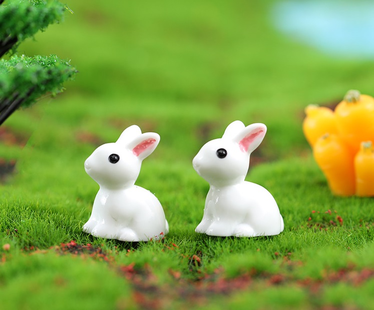 Tiểu cảnh mini- Mô hình thỏ đáng yêu