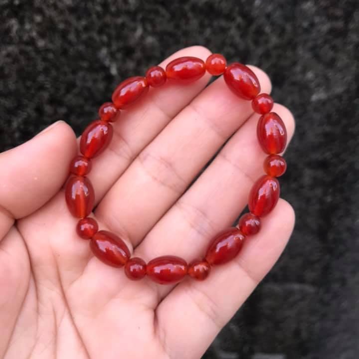 [HCM]VÒNG TAY LU THỐNG ĐÁ MÃ NÃO ĐỎ 8LY