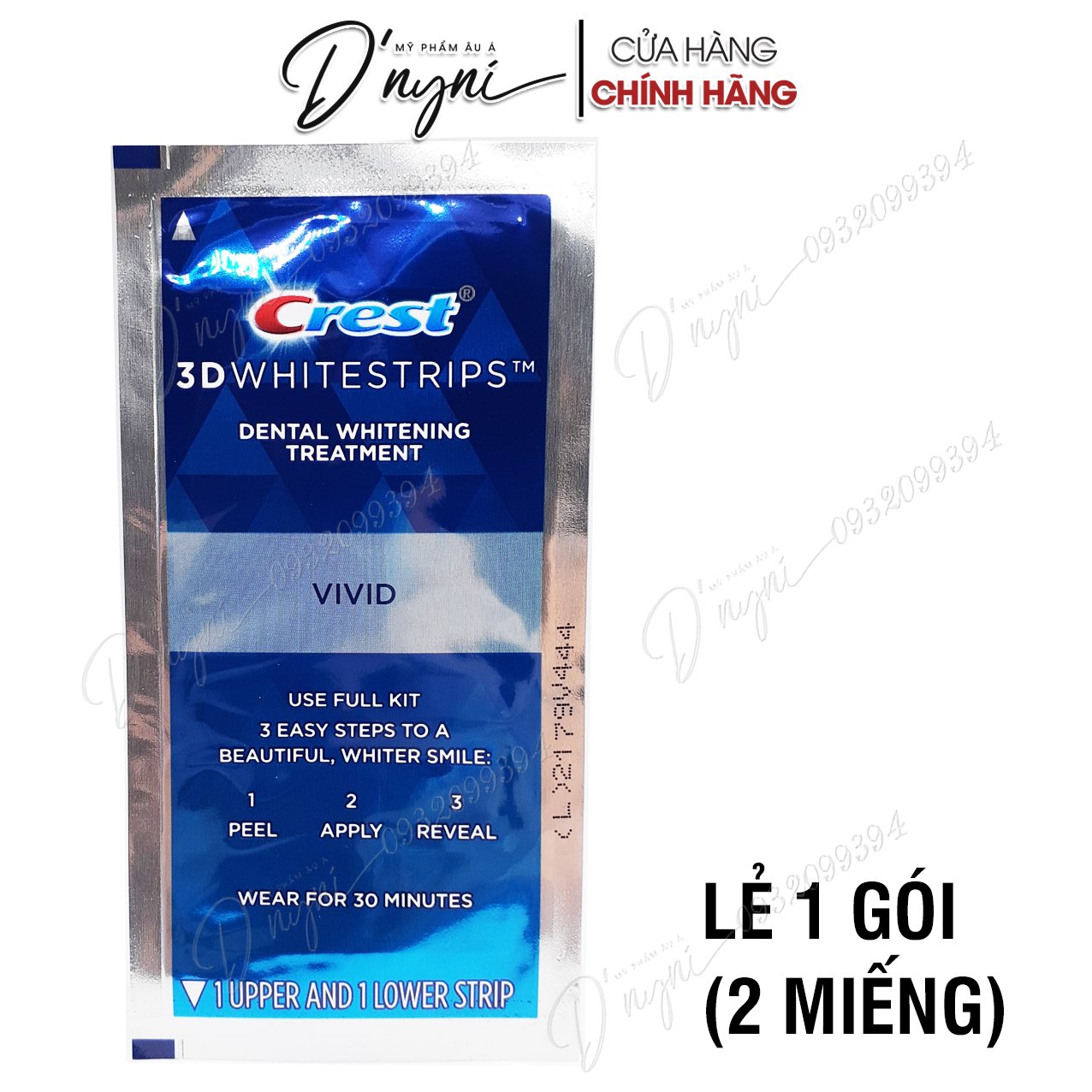 Miếng Dán Trắng Răng CREST 3D White Mỹ