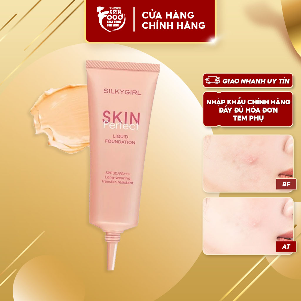 Kem Nền Dạng Tuýp Che Phủ Tự Nhiên Silkygirl Skin Perfect Liquid