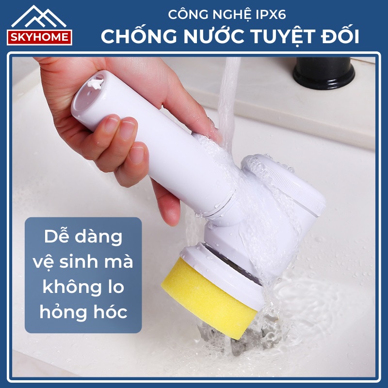 Máy cọ rửa điện cầm tay đa năng, dụng cụ vệ sinh sạc usb, bàn chải vệ sinh bếp, bồn rửa mặt, đánh giày, đánh bóng, máy chà sàn điện cầm tay với 3 đầu thay thế, máy đánh sàn cầm tay pin 1500mAh, dùng được 4h