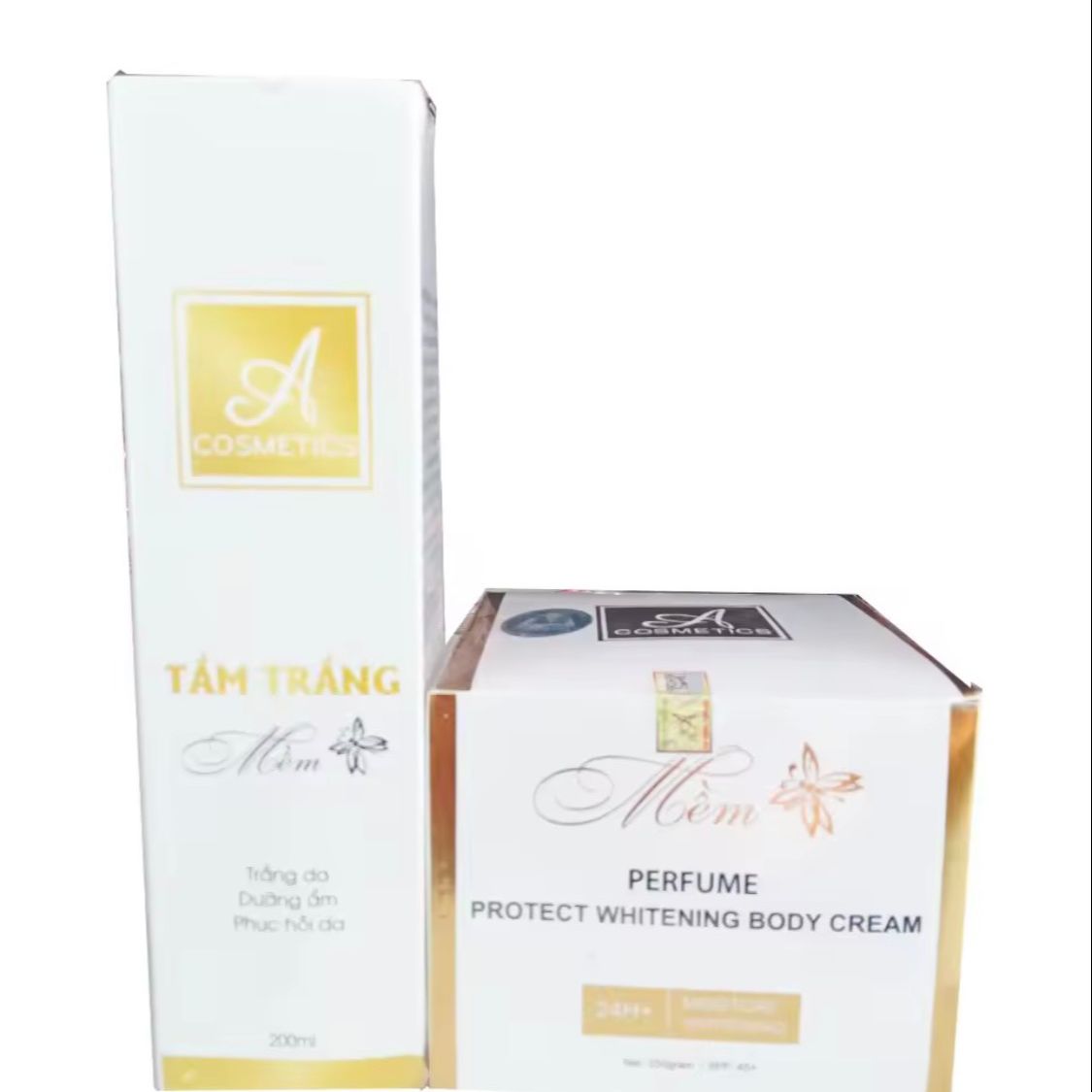Combo tắm trắng mềm và kem body mềm A Cosmetics