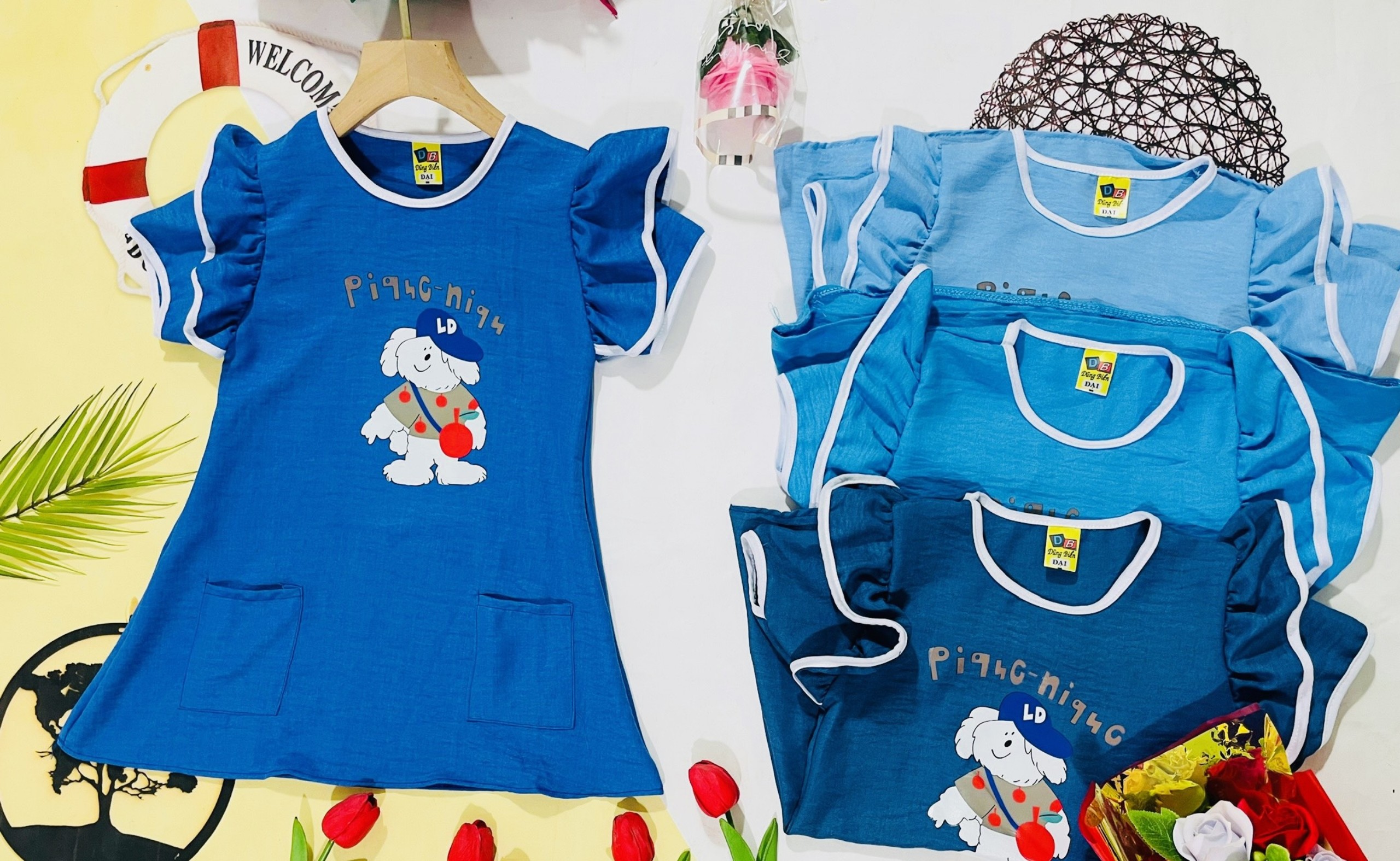 Đầm Jean Lụa Bé (18-22kg) (giao màu ngẫu nhiên)