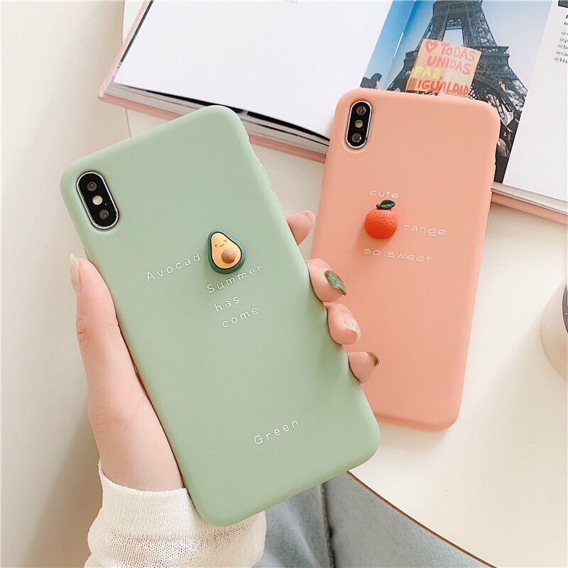 Ốp Lưng Iphone TPU gắn Trái Cây (Gắn Nổi) - Cực CUTE