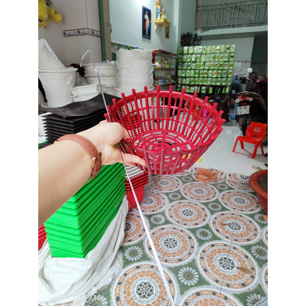 Chậu trồng lan kèm móc treo dài 80cm