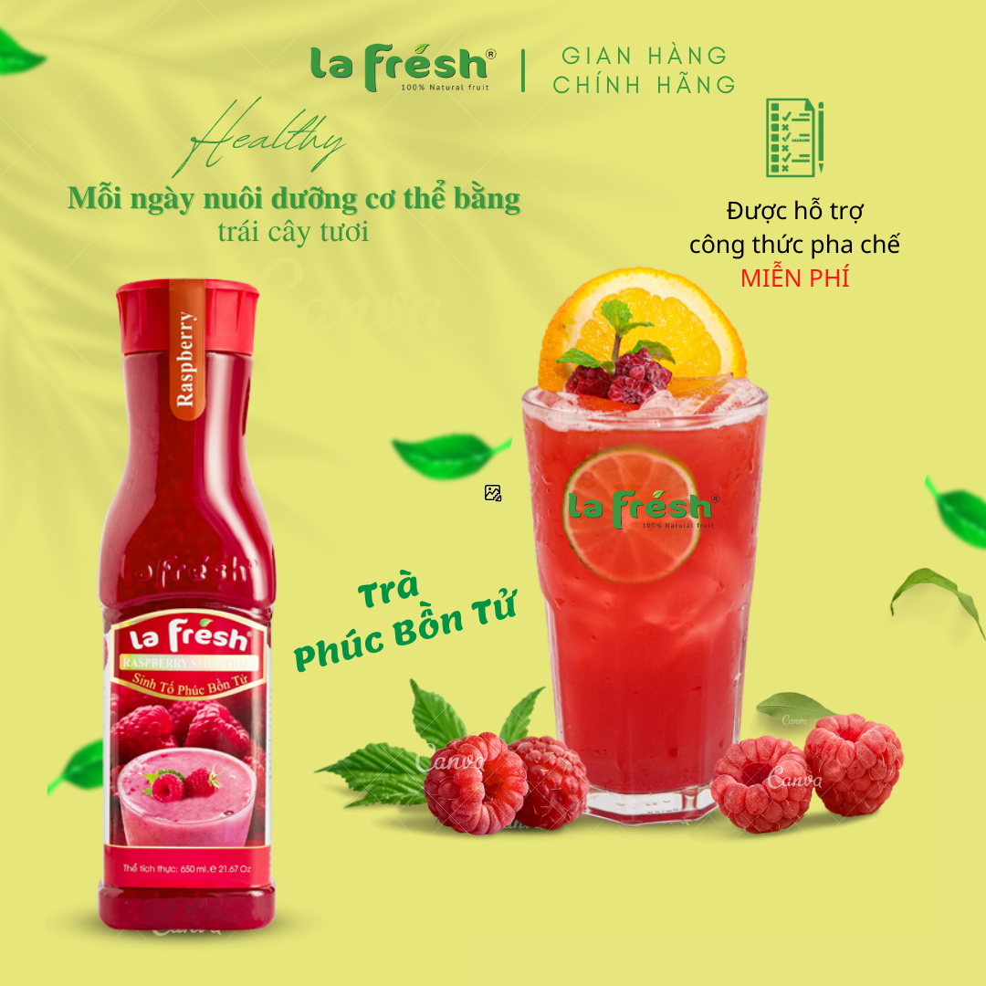 Sinh Tố Phúc Bồn Tử Lafresh Đà Lạt Chai 650ML