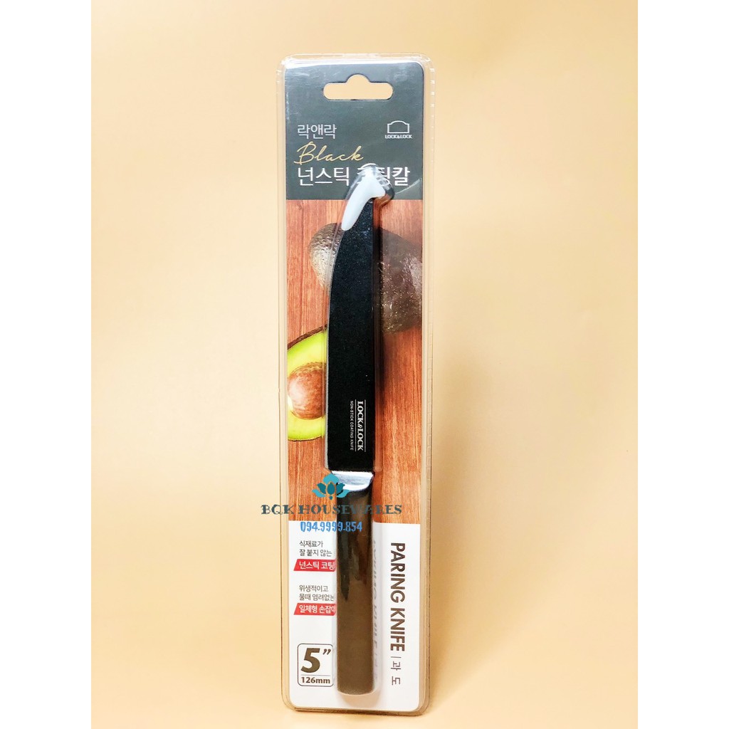 Dao gọt vỏ lock&lock inox 304 nguyên khối có phủ chống dính - santoku knife ckk314