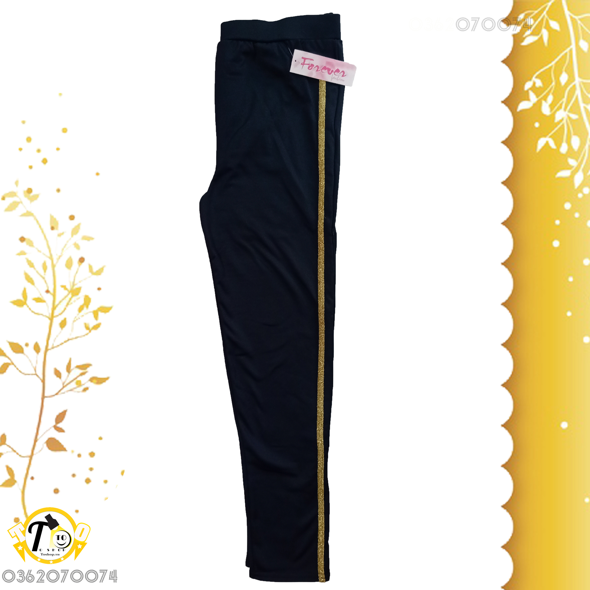 [HCM]Quần thun nữ - legging nữ viền vàng ánh Kim [ảnh + video thật]