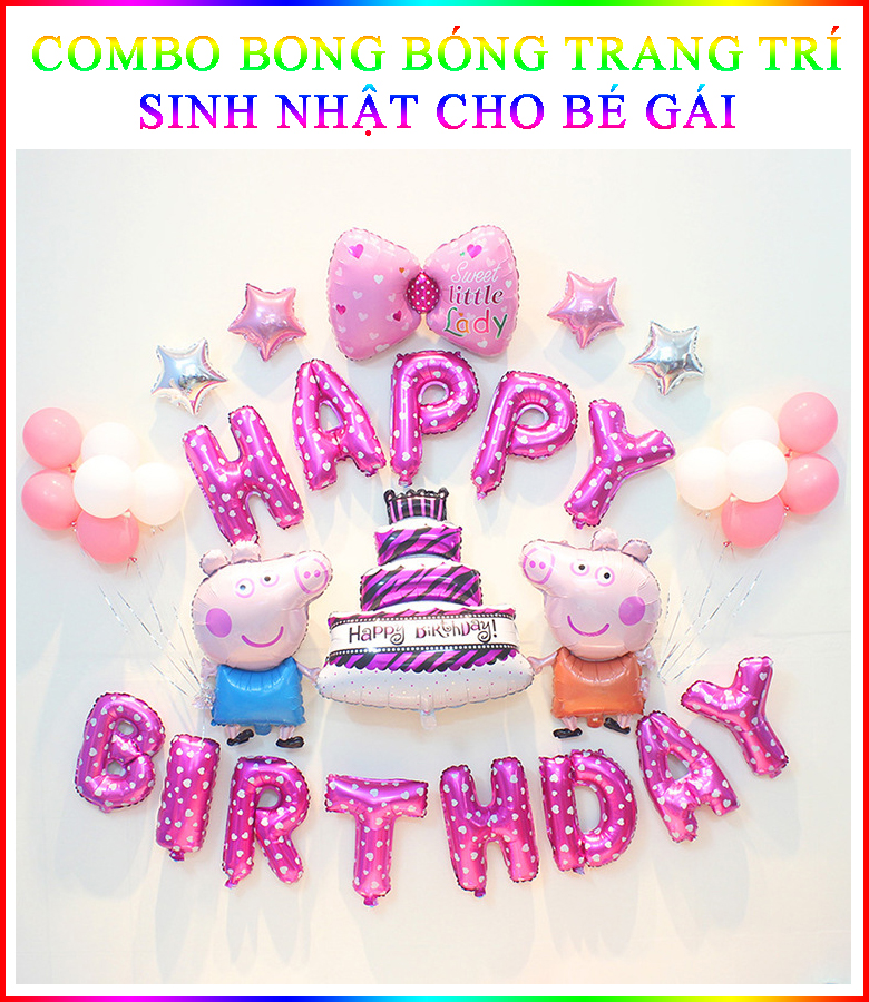 Combo Bong Bóng Trang Trí Sinh Nhật Cho Bé