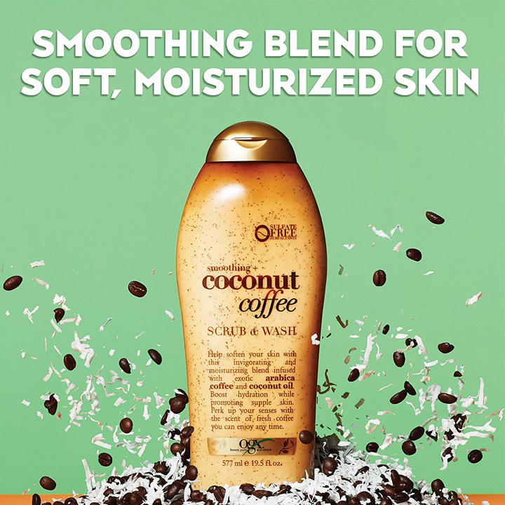 SỮA TẮM TẨY TẾ BÀO CHẾT OGX COCONUT COFFEE 577ML