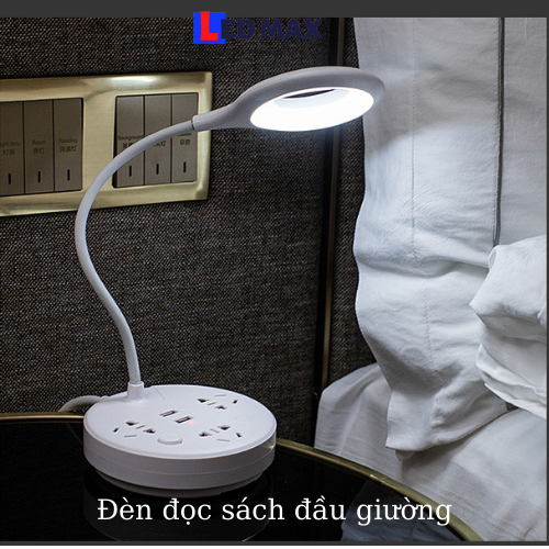 [HCM]Đèn đọc sách đầu giường, đèn ngủ để bàn 4 trong 1