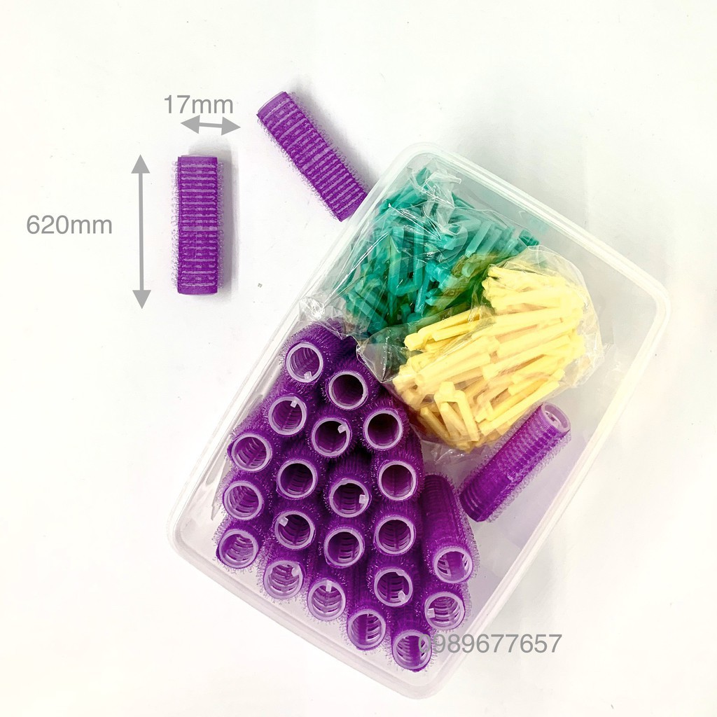 Hộp Lô Gai Uốn Phồng Chân Tóc 3D 24 Cái