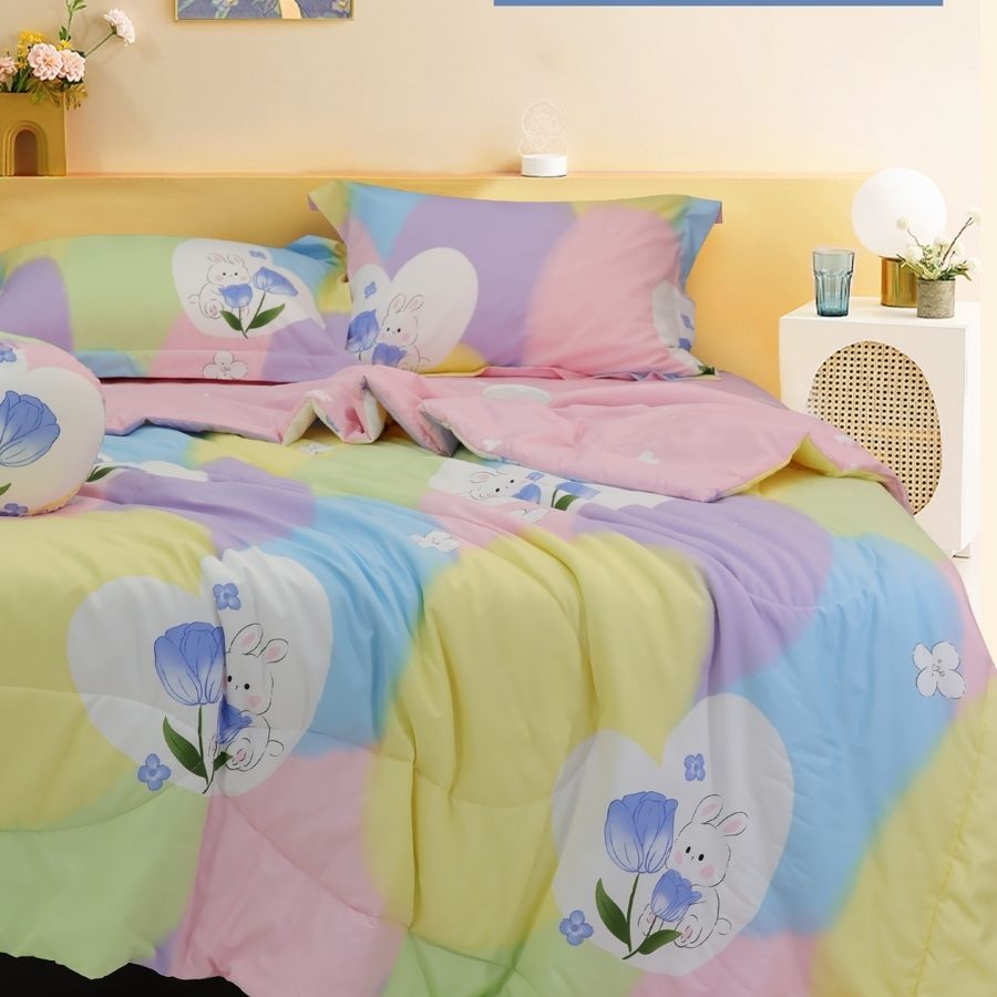 Stefani 5-piece set bed sheet with quilt cover-st200046-cotton bedding set