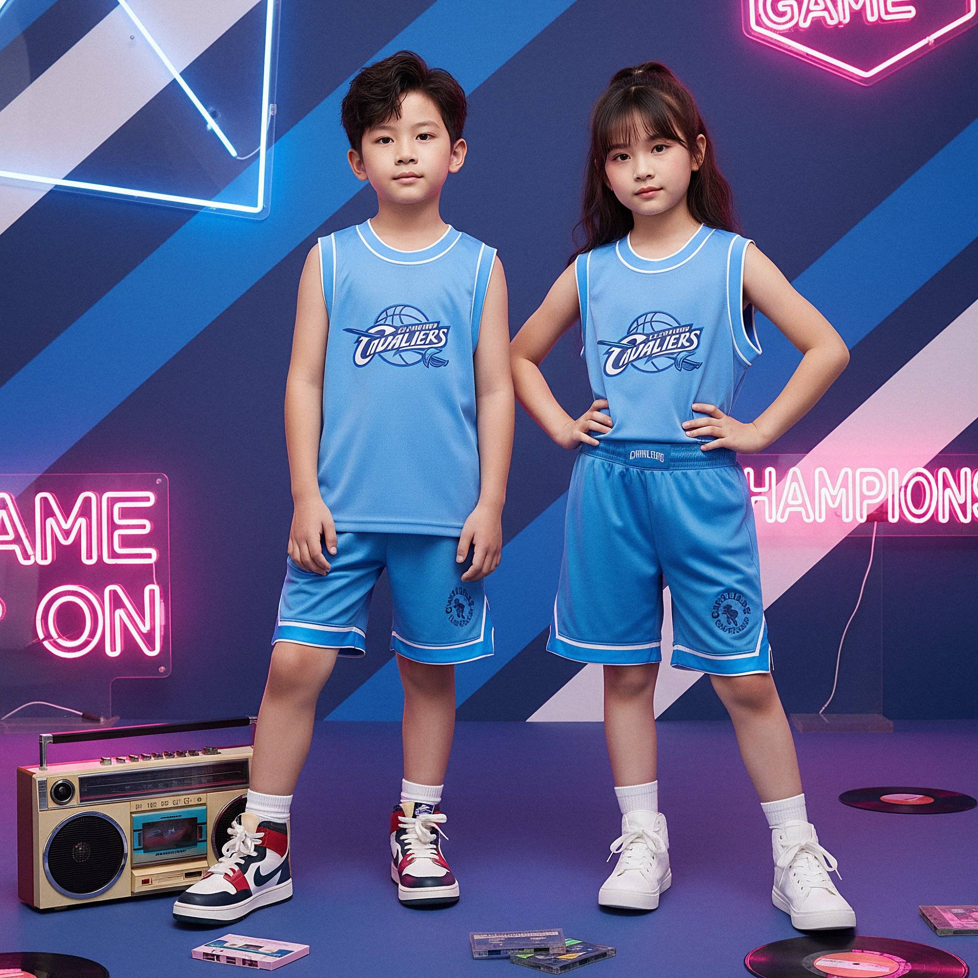 Set đồ bóng rổ trẻ em các CLB NBA nổi tiếng – Áo ba lỗ + quần short thể thao bé trai bé gái 10kg-45kg | Lakers Bulls Heat Celtics Raptors Cavaliers Mavericks Warriors Thunder Grizzlies