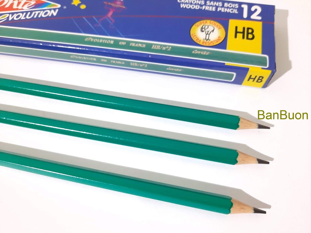 {Bán buôn} Bút chì HB hộp 12 chiếc, viết chì xanh.