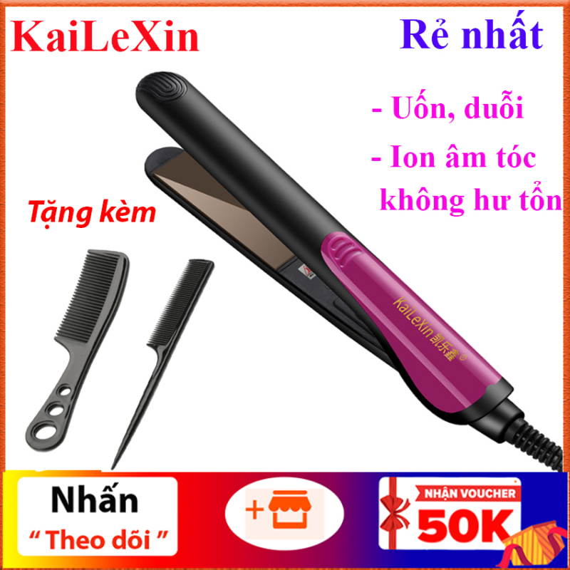 Rẻ vô địch - Máy  duỗi tóc KaiLeXin dùng để ép thẳng, uốn cụp, uốn xoăn Ion âm bảo vệ tóc, nhỏ gọn tiện lợi (Hàng bảo hành) cao cấp
