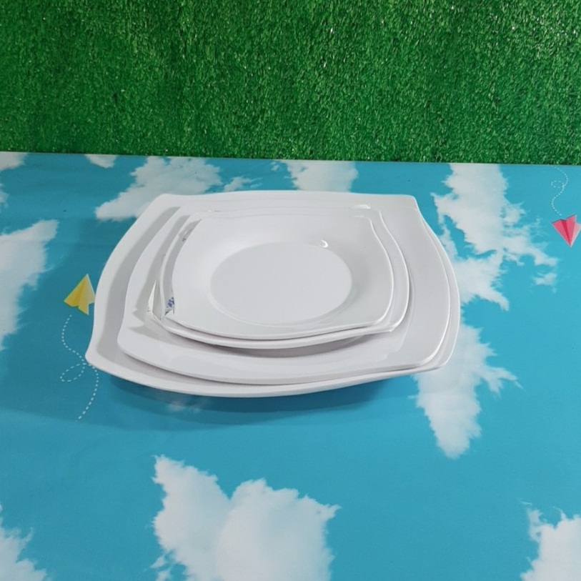 [HCM]Đĩa Vuông màu trắng melamine DVC 10 Đựng Kim Chi Dĩa Hình Vuông Màu Trắng - Sang Trong