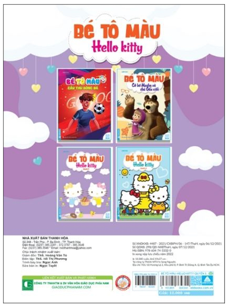 Fahasa - bé tô màu - hello kitty - quyển 1