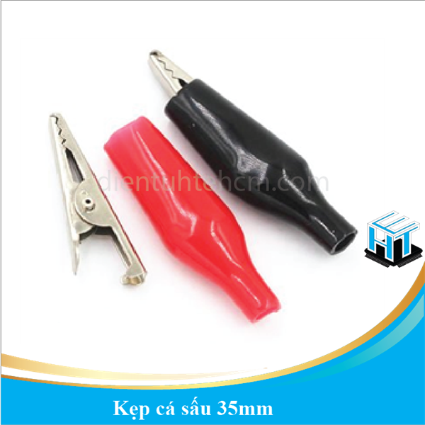 COMBO 5 BỘ Kẹp cá sấu size 35mm (Cặp đen đỏ)
