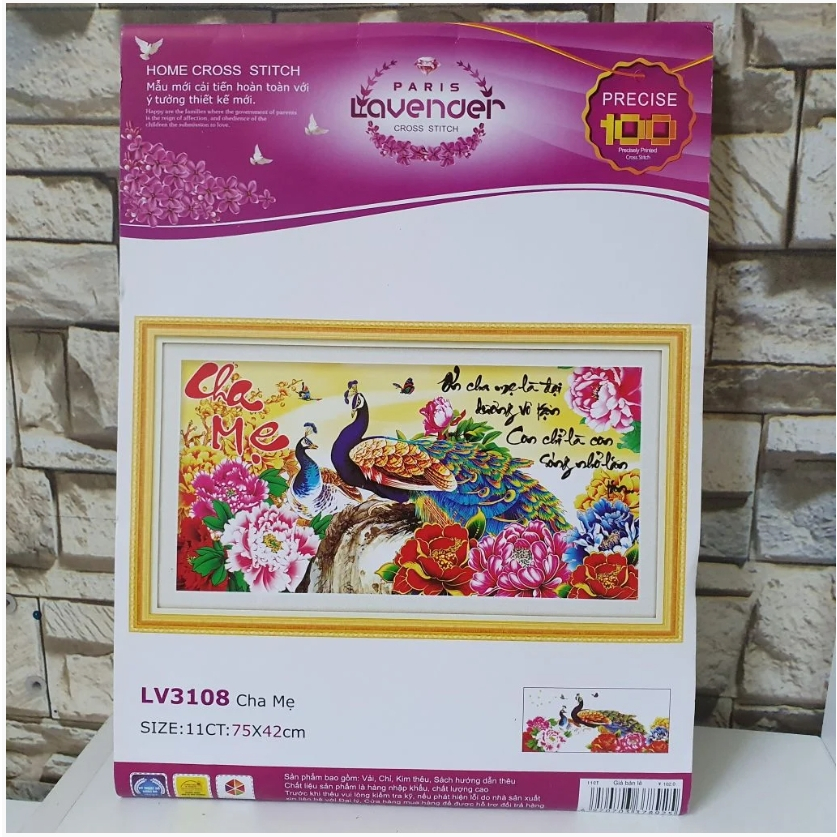 Tranh thêu chữ thập cha mẹ