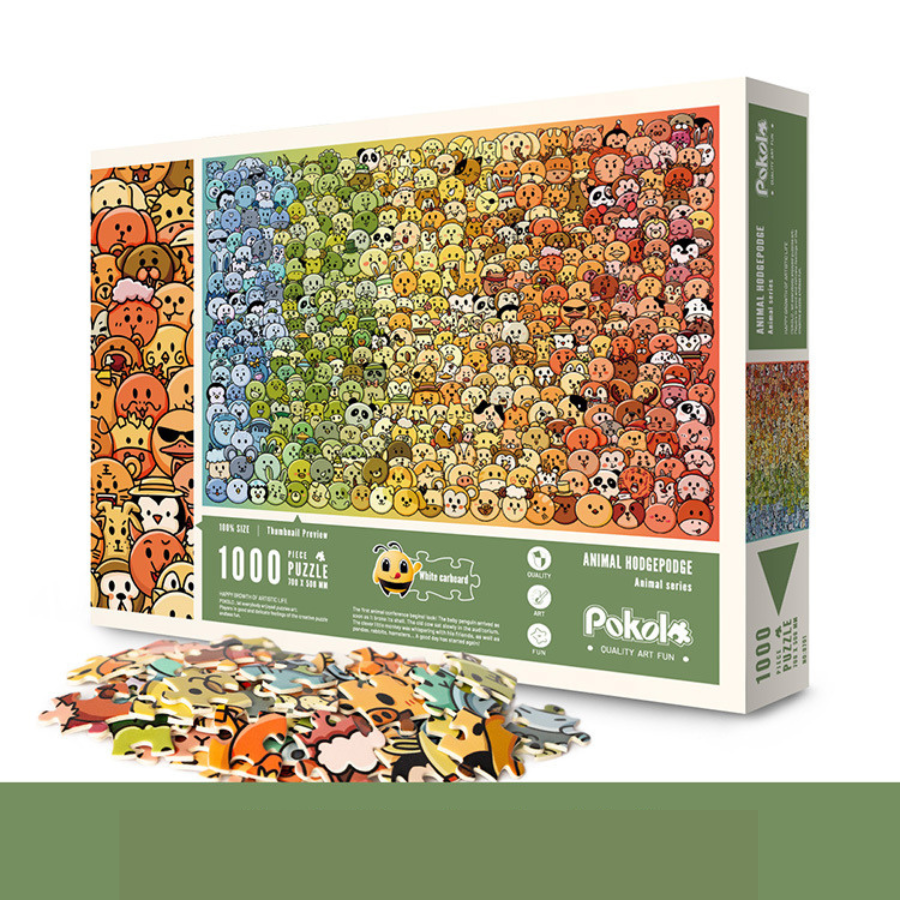Puzzle Pokolo bộ xếp hình hoạt hình 1000 mảnh - Chủ đề chó, mèo
