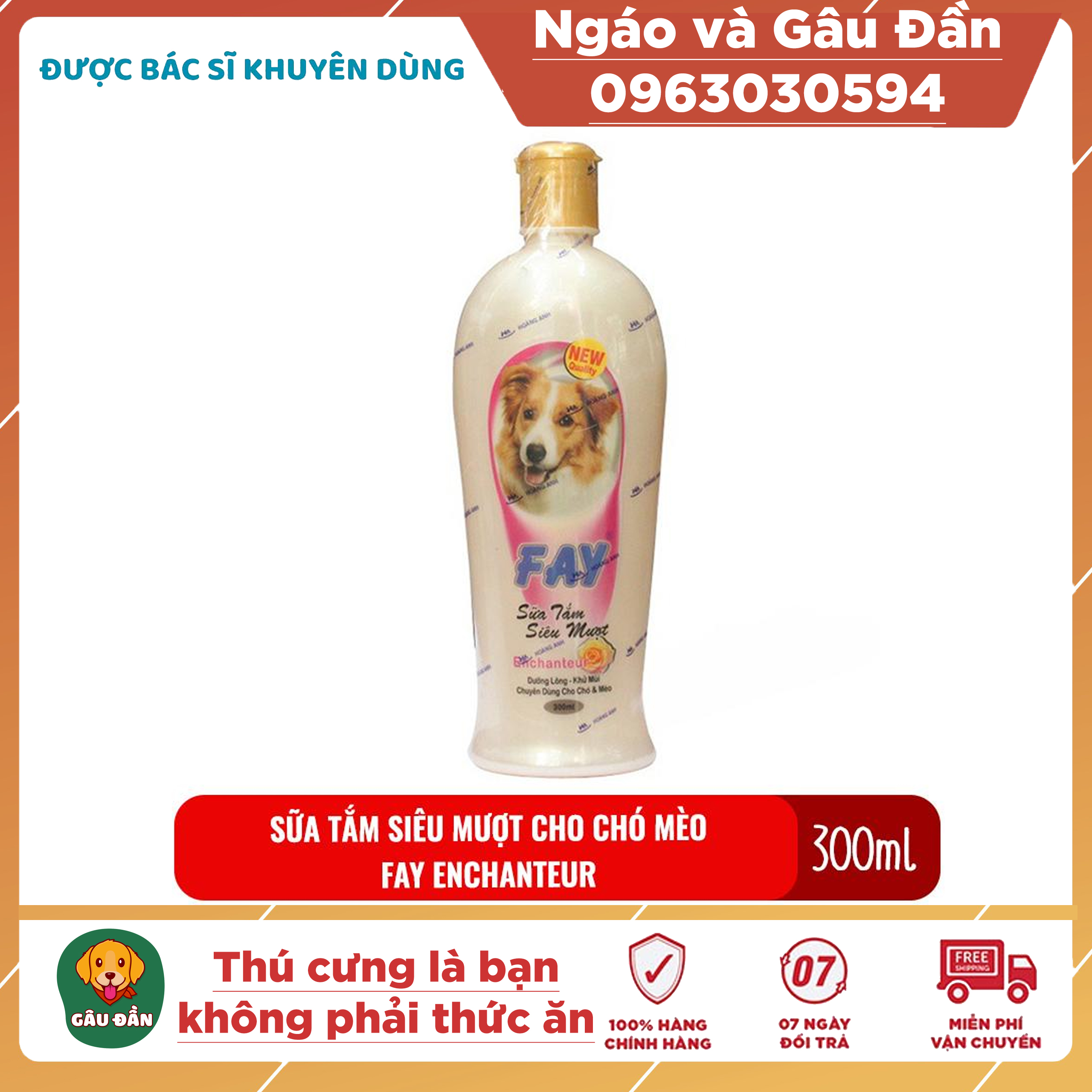 Sữa tắm cho chó mèo - Sữa tắm siêu mượt cho chó mèo Fay En-Rosely 300ml