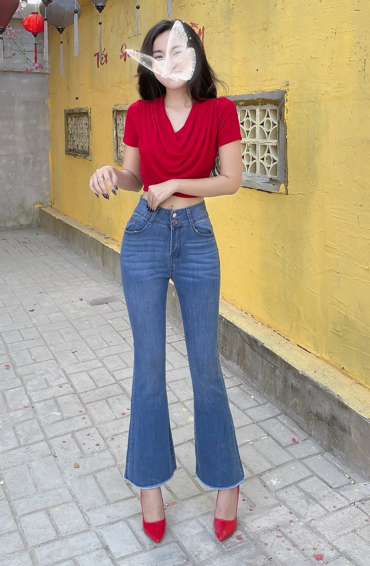 [HCM]Quần jeans nữ 9 tấc ống loe tuyệt đẹp