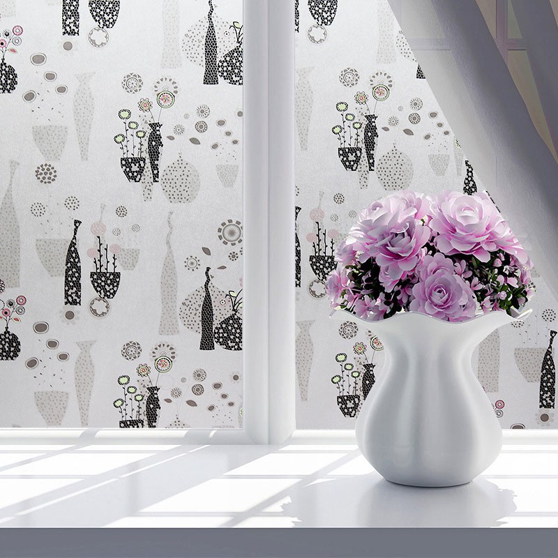 [HCM]5M Decal Dán Kính Họa Tiết dán kính bình hoa nghệ thuật Không Cần Keo - Khổ 0.6m
