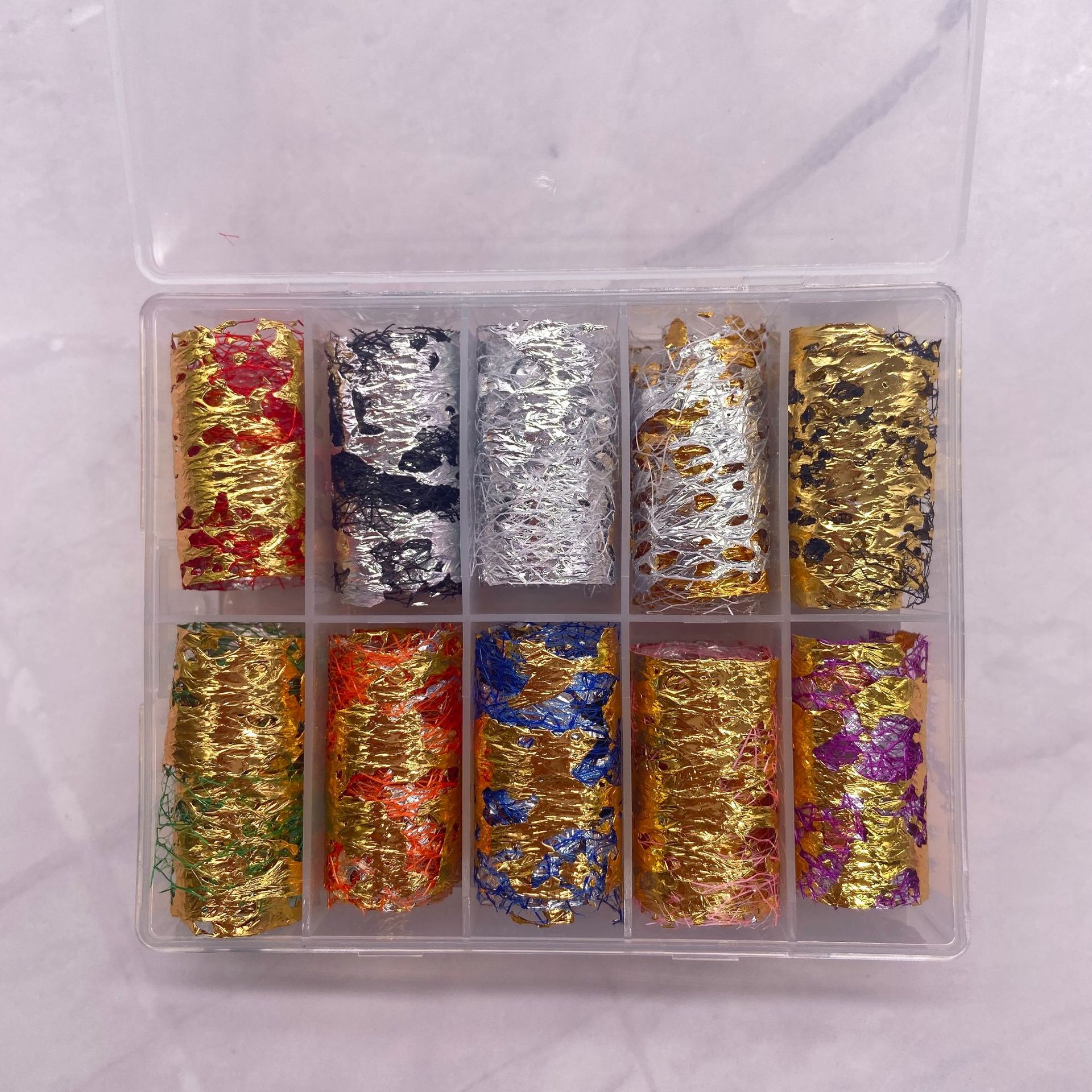Foil Ren Giấy Bạc 10 Màu Trang Trí Móng