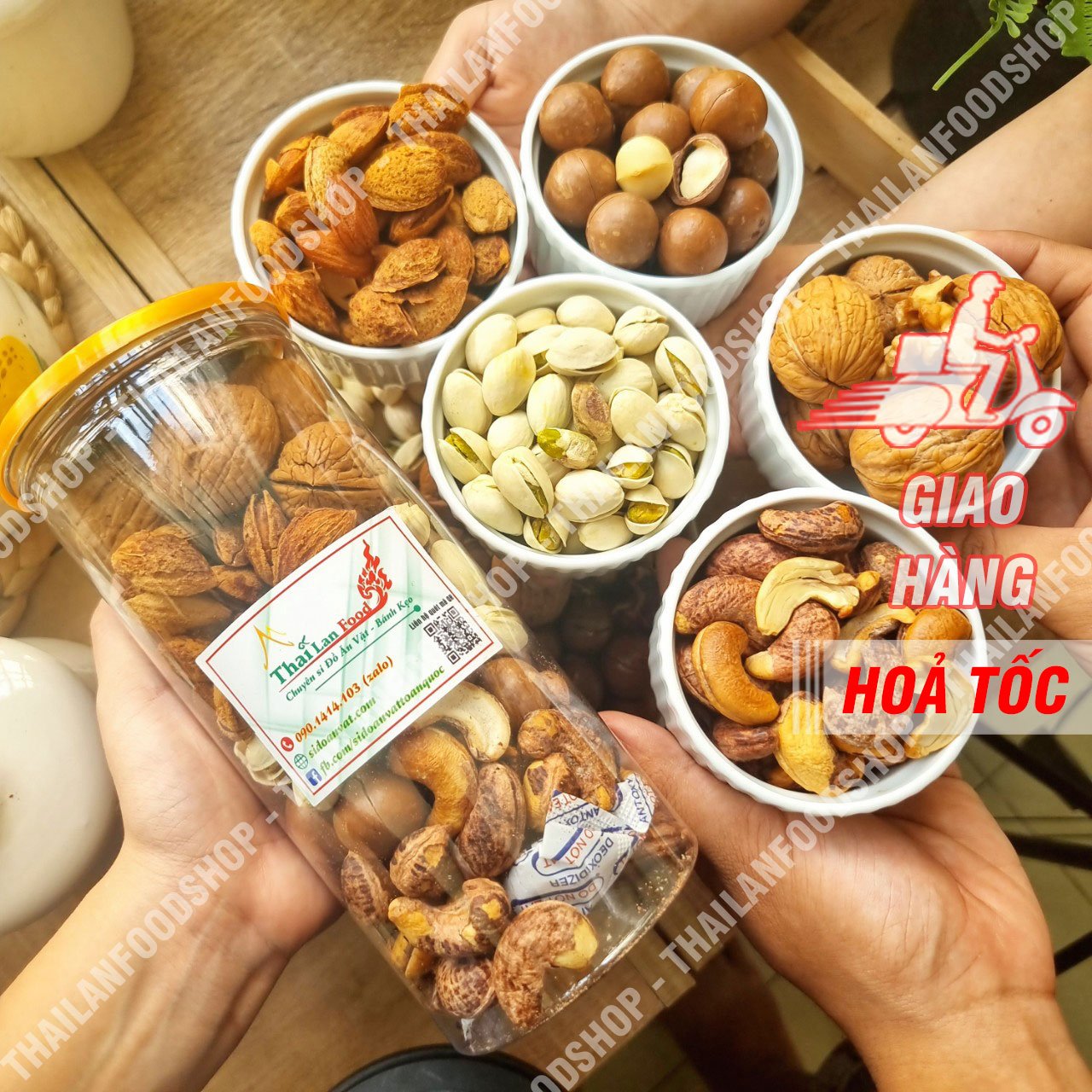 Hạt Dinh Dưỡng Mix 5 Vị ( Hạnh Nhân, Hạt Dẻ Cười, Hạt Điều Cồ, Óc Chó, Macca) Lon 450gr