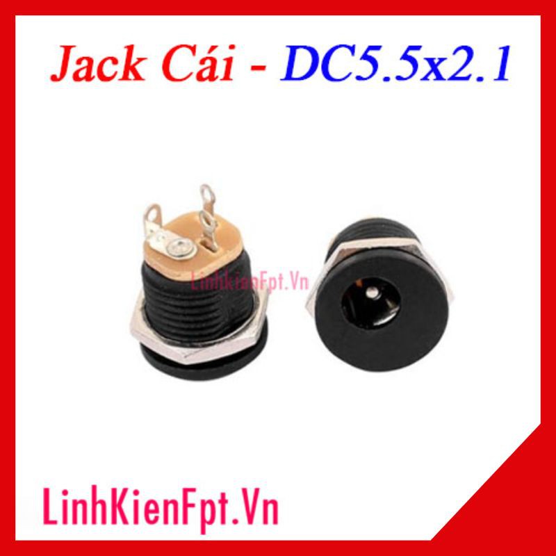 Jack nguồn dc5.5x2.1mm có ốc vặn - 10 cái