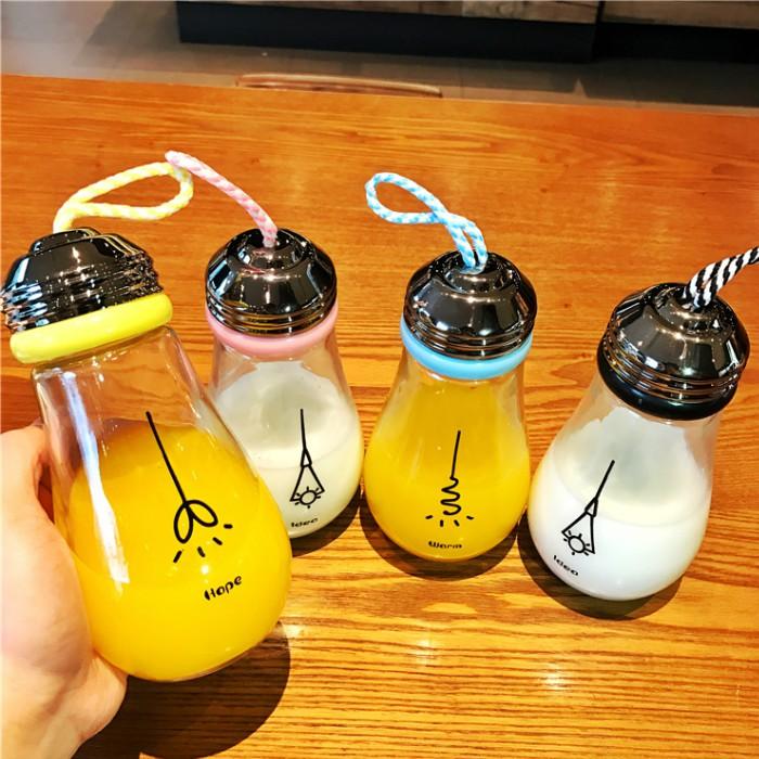 [HCM]Bình thủy tinh hình bóng đèn 450ml DH7755