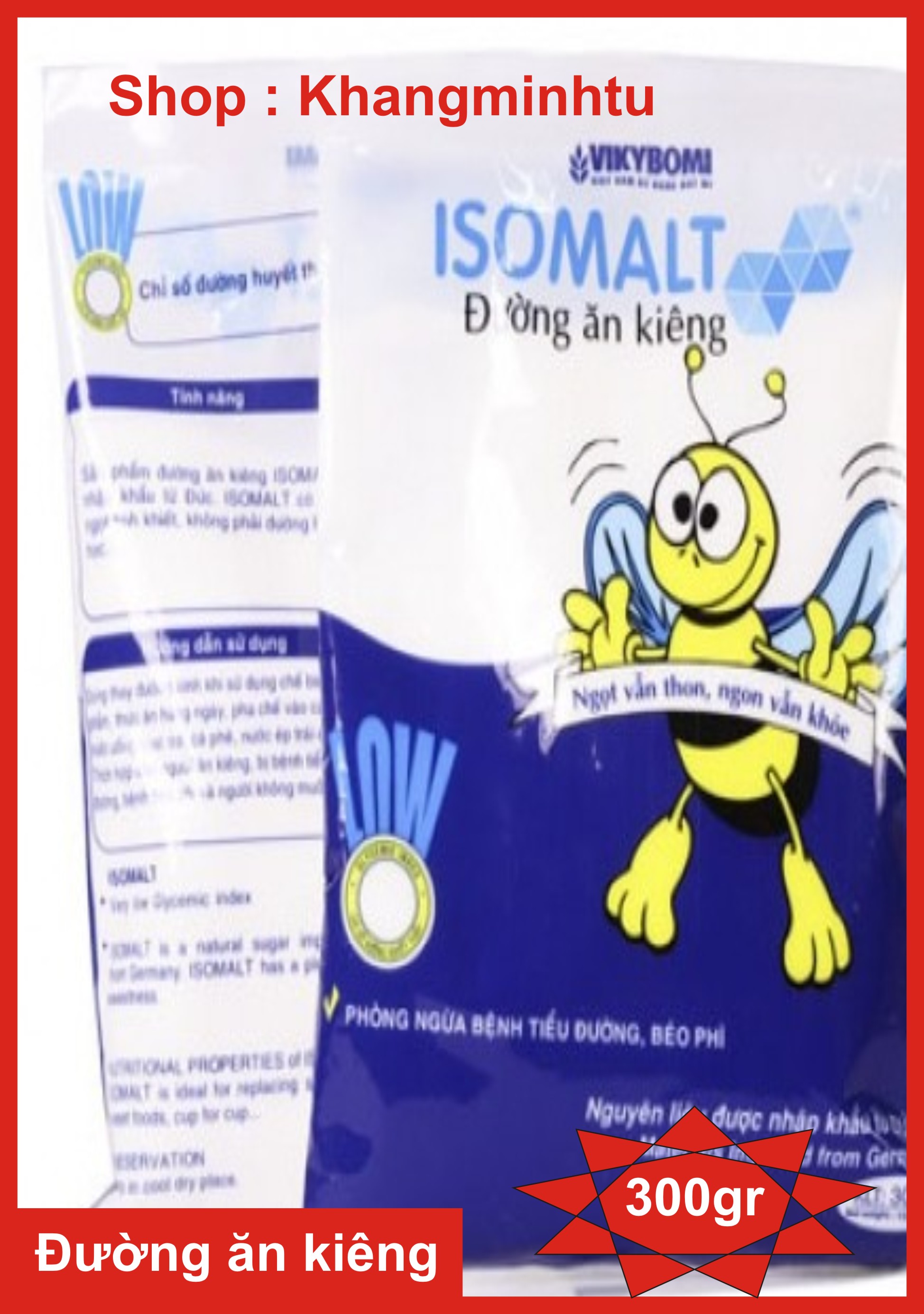 Đường ăn kiêng isomalt Vikibomi gói 300gram