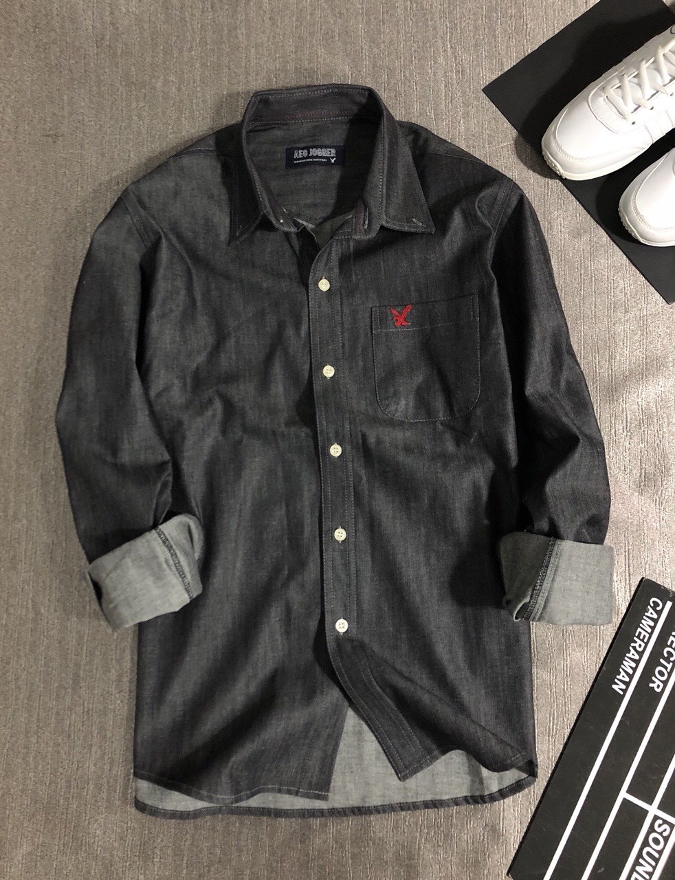 Áo sơ mi nam giả jean dài tay