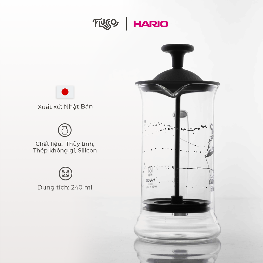 Bình French Press Hario CPSS 240ml: CPSS-2-TB