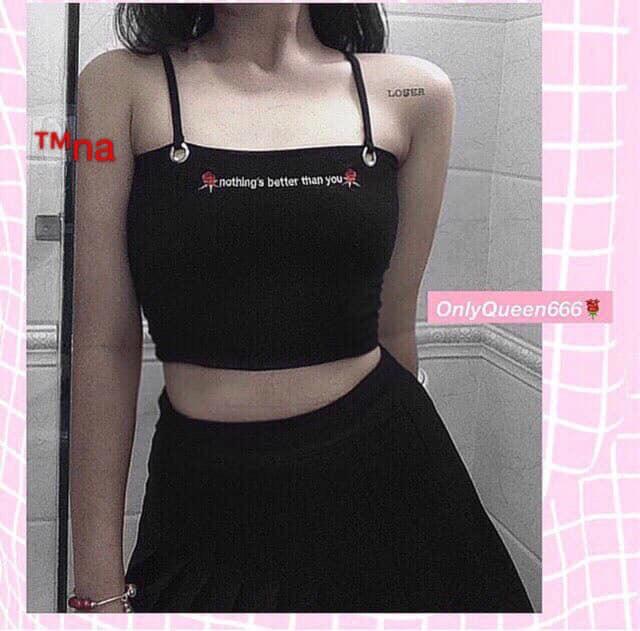 Áo 2 dây ngang khoen tròn sexy