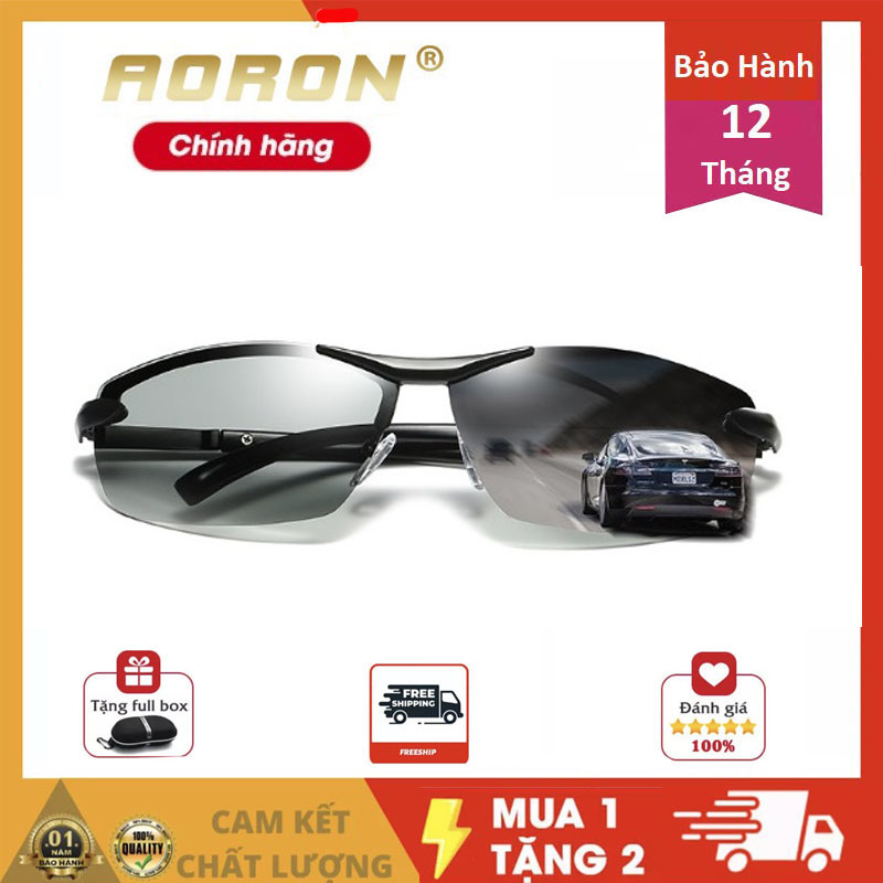 Hoàn tiền 15% - kính phân cực đi đường ngày và đêm đổi màu thời trang nam chất liệu hợp kim và palaroid cao cấp aoron a289 - kính mắt kingshop - bảo hành 12 tháng
