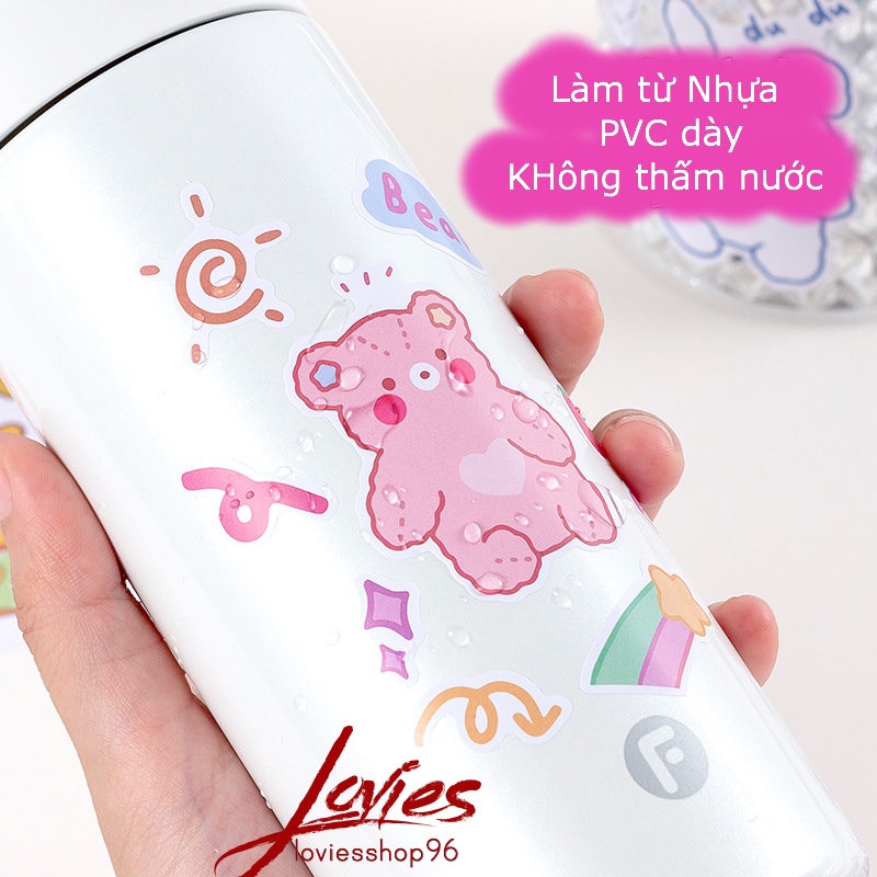 [8 Mẫu]Sticker Hình Dán Đáng Yêu Siêu Dính Không Thấm Nước