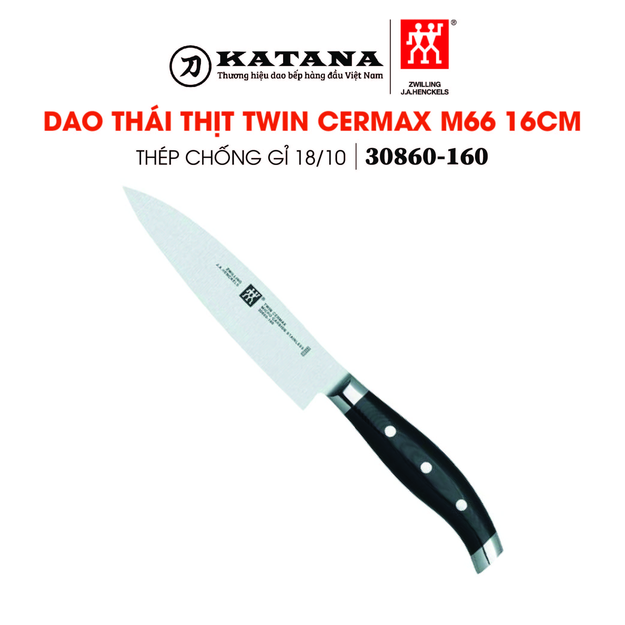 [Trả góp 0%]ZWILLING - Dao thái thịt Twin Cermax M66 - 16cm