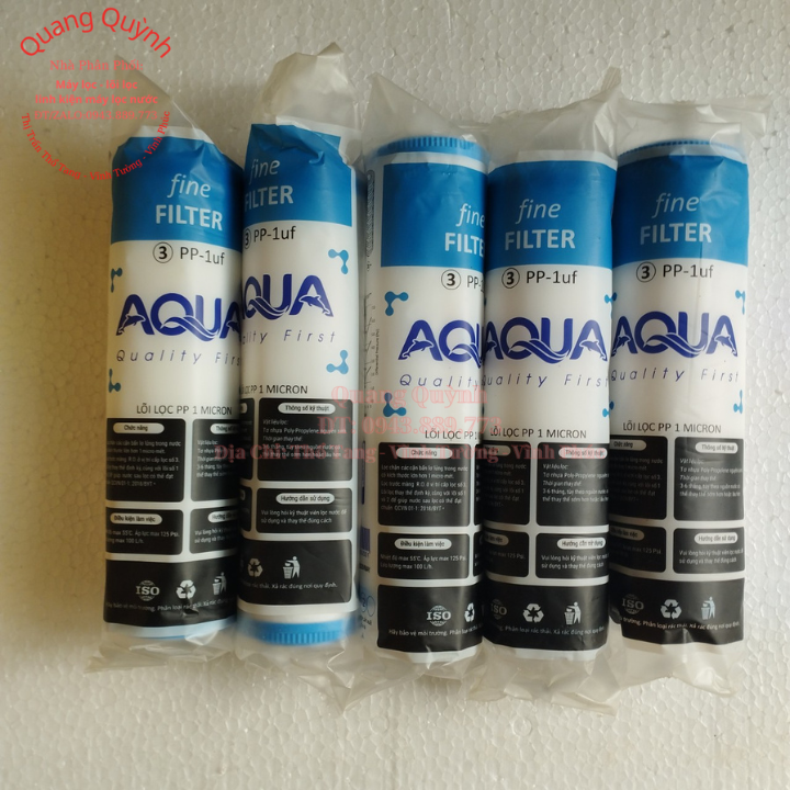 Combo 5 lõi lọc nước số 3 aqua, 1 micron