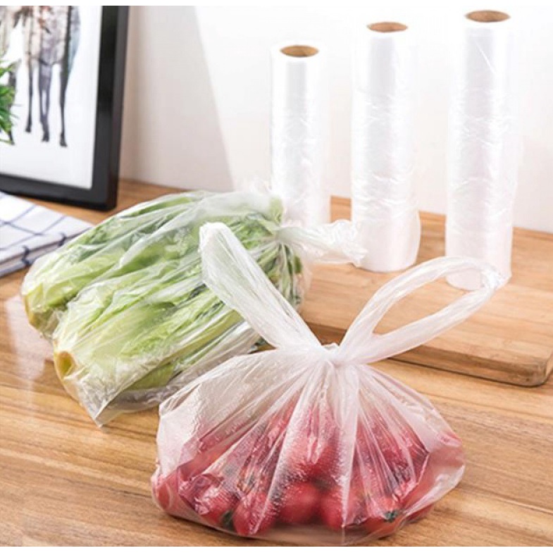Cuộn 100 Túi Nilon CÓ QUAI Đựng Thực Phẩm Cất Để Tủ Lạnh